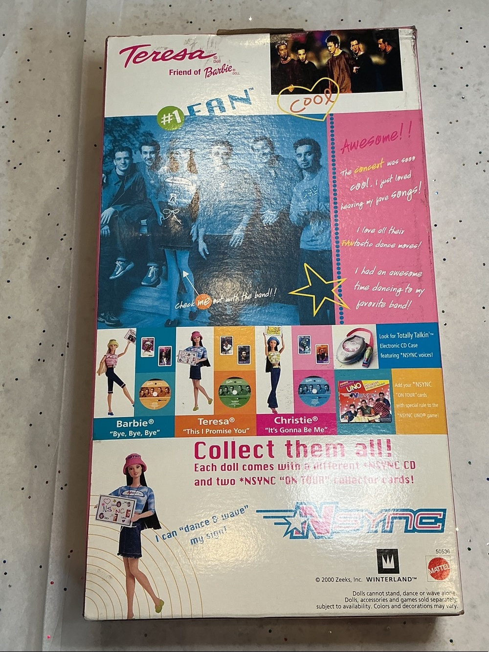 ‘N Sync Fan Barbie Teresa Doll with Pink Hat and Blue Tie-Dye Top - Picture 2 of 2